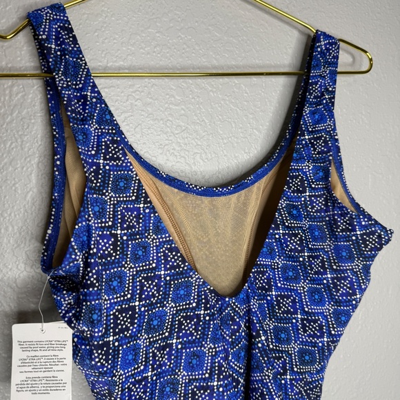 NWT Women's LL Bean one pice swimblock  swimwear Blue  size 12 R - Picture 9 of 9